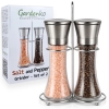 Ręczny młynek do pieprzu i soli ze stojakiem - Zestaw solniczka + pieprzniczka