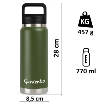 Kubek termiczny stalowy 770 ml - Próżniowa butelka na wodę i gorące napoje