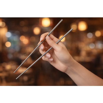 Metalowe pałeczki do sushi 24 cm z Etui - 10 sztuk