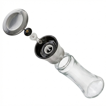 Ręczny młynek do pieprzu i soli ze stojakiem - Zestaw solniczka + pieprzniczka