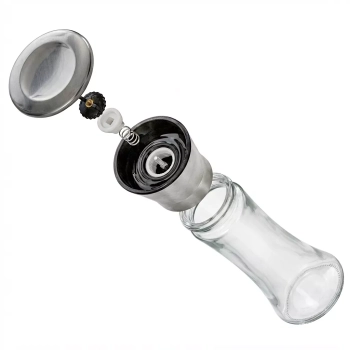 Ręczny młynek do pieprzu i soli ze stojakiem - Zestaw solniczka + pieprzniczka