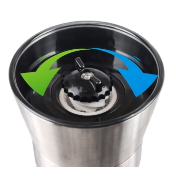 Ręczny młynek do pieprzu i soli ze stojakiem - Zestaw solniczka + pieprzniczka