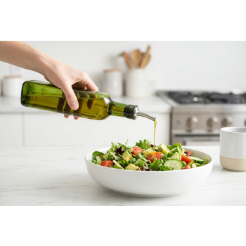 Szklana butelka na oliwę 500 ml z zestawem akcesoriów