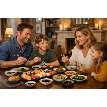 Metalowe pałeczki do sushi 24 cm z Etui - 10 sztuk