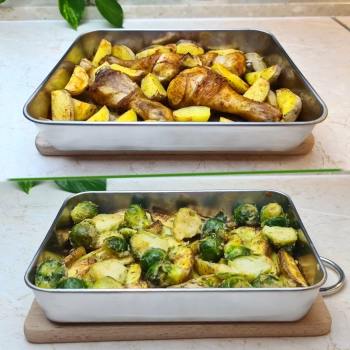 Blacha do pieczenia ze stali nierdzewnej 26x20x5 cm