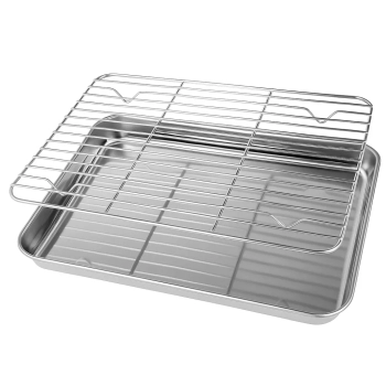 Blacha do pieczenia z kratką chłodzącą ze stali nierdzewnej 26x20 cm