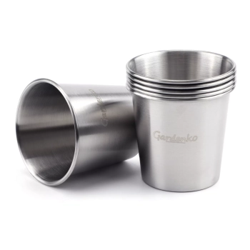 Kubki ze stali nierdzewnej 200 ml - 6 sztuk - Nietłukące, Małe, Lekkie