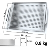Taca na grilla ze stali nierdzewnej 39,5 x 29,2 cm - wielorazowa, perforowana, do warzyw, mięsa i owoców morza