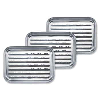Zestaw Wielorazowa Tacka Do Grilla Ze Stali Nierdzewnej 34,7 x 24,6 cm Gardenko - 3 sztuki
