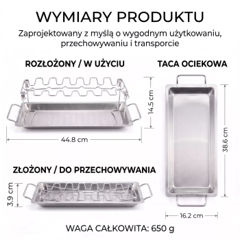 Uchwyt do pieczenia udek z kurczaka do grilla lub piekarnika