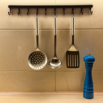 Zestaw przyborów kuchennych ze stali nierdzewnej - szumówka, chochla, łopatka