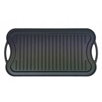 Płyta Żeliwna Dwustronna na Grill, Ruszt Żeliwny do Grilla 51x26 cm, 5,5 kg
