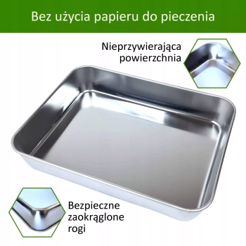 Blacha do pieczenia Taca do ciasta ze Stali nierdzewnej Brytfanna 26x20x5cm