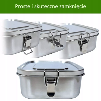Pojemnik na śniadanie Lunch Box Menażka Śniadaniówka Pudełko ze Stali 1,5L