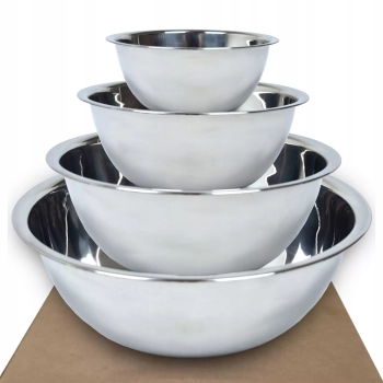 Miska Kuchenna Stalowa Metalowa Stal nierdzewna Miski Zestaw Misek 4 sztuki
