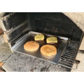 Płyta grillowa 40x29cm Taca na grilla do burgerów Tacka Stal nierdzewna