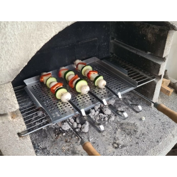Tacka do grilla 40x29cm Taca do warzyw Płyta grillowa Stal nierdzewna Ruszt